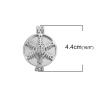 Picture of Zinc Based Alloy Aromatherapy Essential Oil Diffuser Locket Pendants Round Silver Tone Christmas Snowflake Cabochon Settings (Fits 30mm Dia.) Can Open 44mm(1 6/8") x 32mm(1 2/8"), 1 Piece