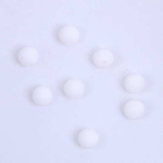 Immagine di Separatori Perline Palla Bianco Circa 12mm Dia, Foro: Circa 2.5mm, 10 Pz