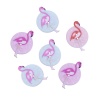 Picture of Wood Sewing Buttons Scrapbooking 2 Holes Flamingo At Random Mixed Round Pattern 34mm(1 3/8") x 25mm(1"), 50 PCs