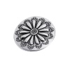 Immagine di Lega di Zinco Bottone da Cucire Tondo Argento Antico Fiore Disegno 30mm Dia, 5 Pz