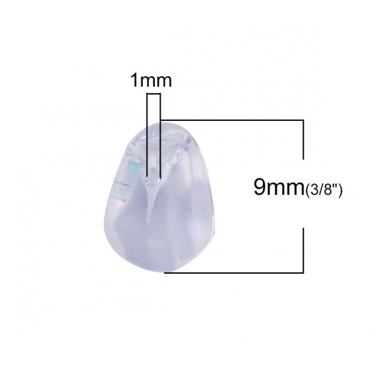 Bild von Muranoglas Charms Anhänger Meerjungfrau Tränen Perlen Transparent AB Farbe 9mm x 6mm, 20 Stück