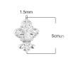 Picture of Iron Based Alloy Filigree Stamping Embellishments Silver Tone 50mm(2") x 35mm(1 3/8"), 50 PCs