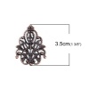 Picture of Iron Based Alloy Filigree Stamping Embellishments Flower Vine Antique Copper 35mm(1 3/8") x 26mm(1"), 100 PCs
