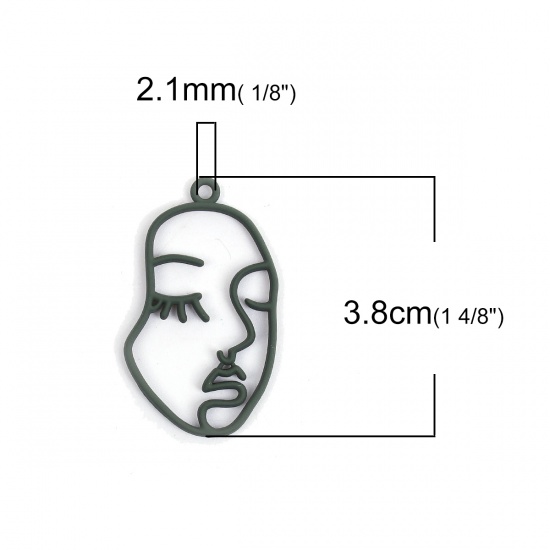 亜鉛合金 ペンダント 颜 緑 マスク 38mmx 22mm、 5 個 の画像