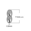 Imagen de 304 Acero Inoxidable Corchetes del tornillo Tambor Tono de Plata 11mm x 5mm, 3 Unidades