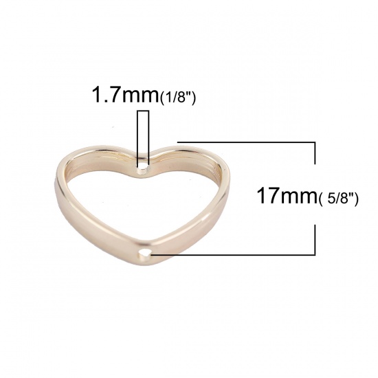 Immagine di Lega di Zinco Montatura Cuore Oro Placcato (Addetti 12mm Perline) 20mm x 17mm, 10 Pz