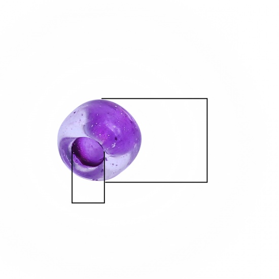 Picture of (Japan Import) Glass Seed Beads Round Purple Transparency Inside Color About 2mm x 1.5mm, Hole: Approx 0.8mm, 100 Grams (Approx 80 PCs/Gram)
