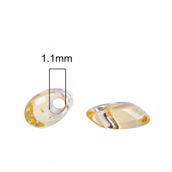 Immagine di (Japan Importazione) Vetro Perline di Semi con Sezione Lunga Giallo Silver Lined Per 8mm x 4mm, Foro: Circa 1.3mm, 10 Grammi (Circa 8Pz/Grammo)