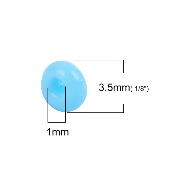 Immagine di 3mm (Japan Importazione) Vetro Perline di Semi con Sezione Corta Blu Chiaro Tinto Per 3.5mm x 3.5mm, Foro: Circa 1mm, 10 Grammi (Circa 29Pz/Grammo)