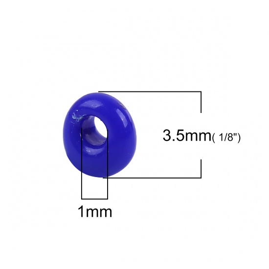 Immagine di 3mm (Japan Importazione) Vetro Perline di Semi con Sezione Corta Blu Scuro Tinto Per 3.5mm x 3.5mm, Foro: Circa 1mm, 10 Grammi (Circa 29Pz/Grammo)