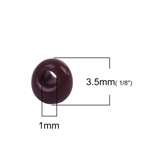 Bild von 3mm (Japan Import) Glas Kurz Magatama Rocailles Perlen Kaffeebraun Opak Gefärbt ca. 3.5mm x 3.5mm, Loch:ca. 1mm, 10 Gramm (ca. 29 Stück/Gramm)