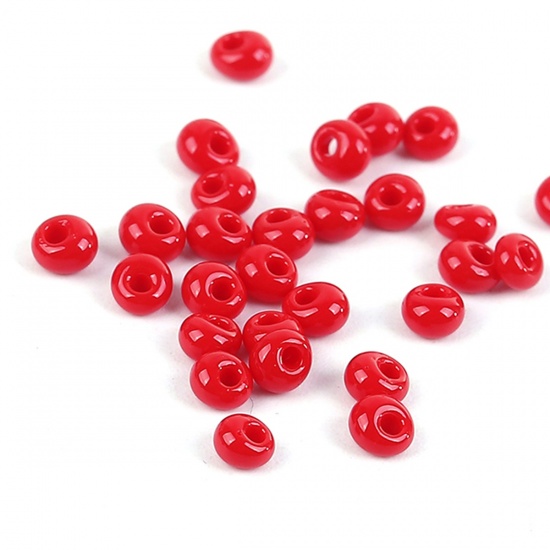 Immagine di 3mm (Japan Importazione) Vetro Perline di Semi con Sezione Corta Rosso Tinto Per 3.5mm x 3.5mm, Foro: Circa 1mm, 10 Grammi (Circa 29Pz/Grammo)