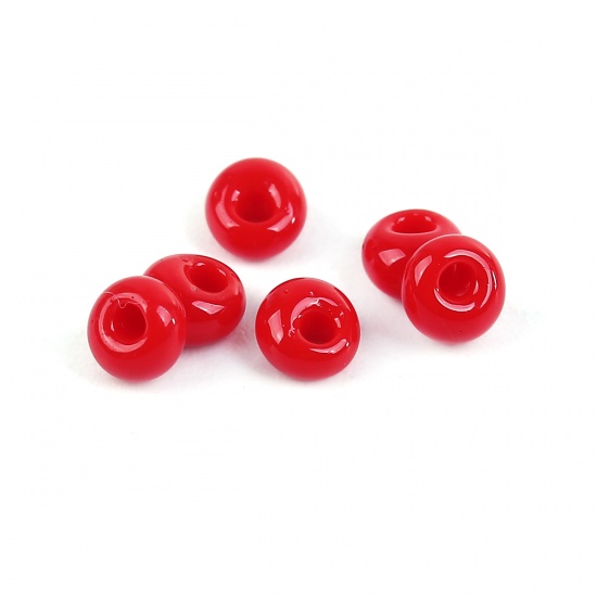 Immagine di 3mm (Japan Importazione) Vetro Perline di Semi con Sezione Corta Rosso Tinto Per 3.5mm x 3.5mm, Foro: Circa 1mm, 10 Grammi (Circa 29Pz/Grammo)