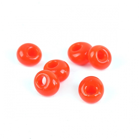 Immagine di 3mm (Japan Importazione) Vetro Perline di Semi con Sezione Corta Rosso Arancione Tinto Per 3.5mm x 3.5mm, Foro: Circa 1mm, 10 Grammi (Circa 29Pz/Grammo)