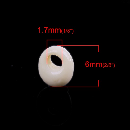 Bild von 5mm (Japan Import) Glas Kurz Magatama Rocailles Perlen Grauweiß Opak Gefärbt ca. 6mm x 5.5mm, Loch:ca. 1.7mm, 10 Gramm (ca. 7 Stück/Gramm)