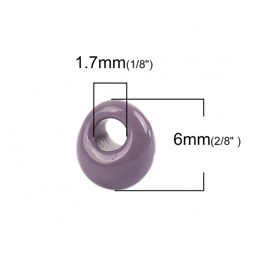 Bild von 5mm (Japan Import) Glas Kurz Magatama Rocailles Perlen Helllila Opak Gefärbt ca. 6mm x 5.5mm, Loch:ca. 1.7mm, 10 Gramm (ca. 7 Stück/Gramm)