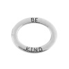 Picture of Zinc Based Alloy Connectors Oval Antique Silver Message " BE KIND " 23mm x 19mm, 20 PCs