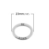 Picture of Zinc Based Alloy Connectors Oval Antique Silver Message " BE KIND " 23mm x 19mm, 20 PCs