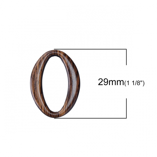 Immagine di Acrilato Connettore Accessori Ovale Colore del Caffè 29mm x 21mm, 50 Pz