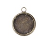 Picture of Brass Charms Round Antique Bronze Cabochon Settings (Fits 14mm Dia.) 20mm( 6/8") x 16mm( 5/8"), 20 PCs                                                                                                                                                        