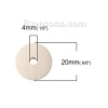 Immagine di Legno di Hinoki Separatori Perline Tondo Piatto Naturale Circa: 20mm Dia, Foro: Circa 4mm, 100 Pz