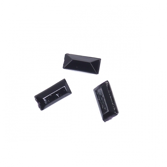 Image de Strass Dos en Pointe Acrylique Rectangle Noir A Facettes Longueur: 4mm, Largeur: 2mm, 1000 Pcs