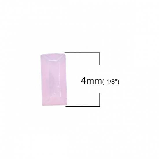 Picture of Acrylic Pointed Back Rhinestones Rectangle Pink Faceted 4mm( 1/8") x 2mm( 1/8") , 1000 PCs