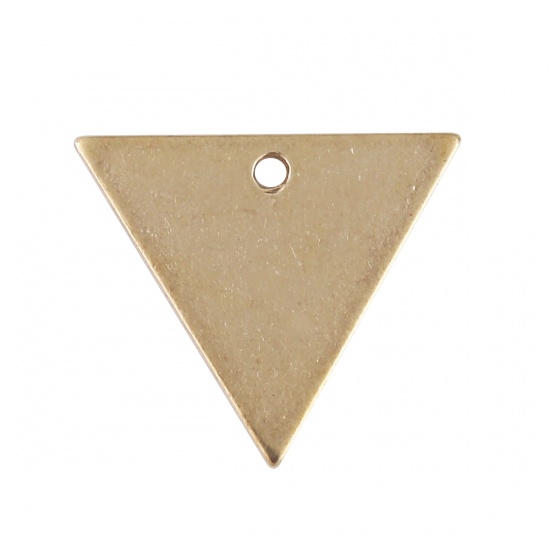 銅 チャームスタンピングタグ 三角形 ナチュラル メッキなし メッキなし 15mm x 13mm、 50 個 の画像