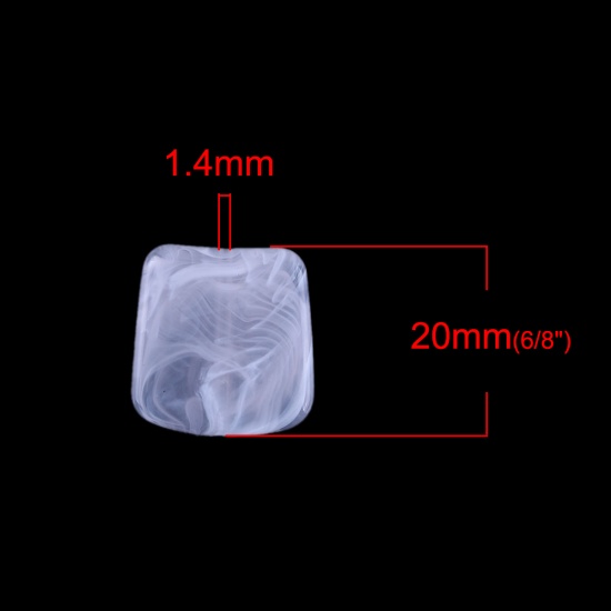 Изображение Смола Бусины из Смолы Бесформенный, Серый Эффект Мрамора 20мм x 19мм, 20 ШТ