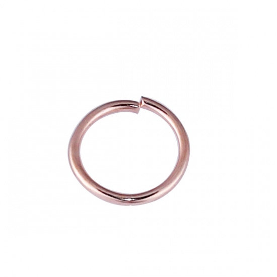 Picture of 0.7mm Zinc Based Alloy Opened Jump Rings Findings Round Rose Gold 7mm Dia, 1000 PCs