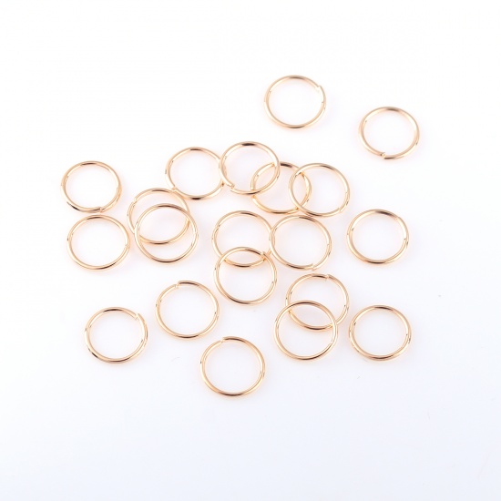 Picture of 0.7mm Zinc Based Alloy Open Jump Rings Findings Round KC Gold Plated 8mm Dia, 1500 PCs