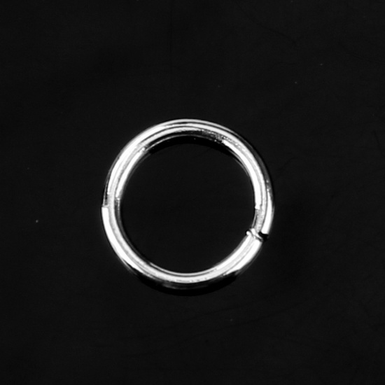 Picture of 0.7mm Zinc Based Alloy Open Jump Rings Findings Round Silver Plated 9mm Dia, 1000 PCs