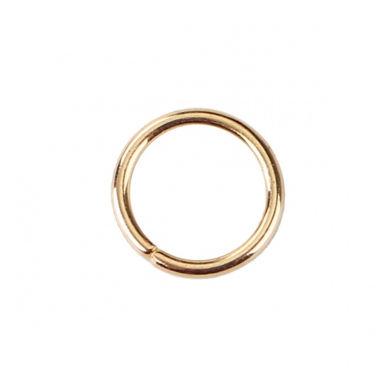 Picture of 0.7mm Zinc Based Alloy Open Jump Rings Findings Round KC Gold Plated 4mm Dia, 1500 PCs