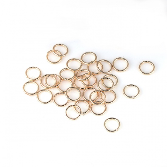 Picture of 0.7mm Zinc Based Alloy Open Jump Rings Findings Round KC Gold Plated 6mm Dia, 1500 PCs
