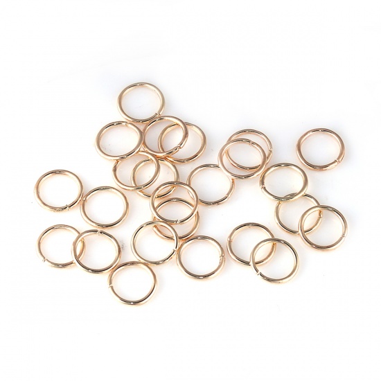 Picture of 0.9mm Zinc Based Alloy Opened Jump Rings Findings Round KC Gold Plated 8mm Dia, 800 PCs