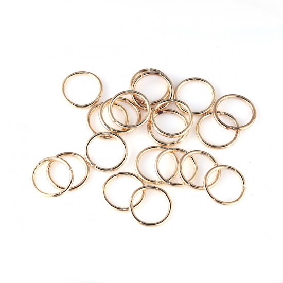 Picture of 1mm Zinc Based Alloy Open Jump Rings Findings Round KC Gold Plated 10mm Dia, 600 PCs