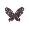 Picture of Iron Based Alloy Embellishments Butterfly Animal Antique Copper Filigree 43mm(1 6/8") x 32mm(1 2/8"), 50 PCs