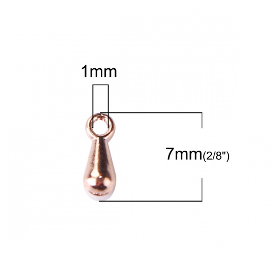 Immagine di Lega di Zinco Charms Goccia Oro Rosa 7mm x 3mm , 200 Pz