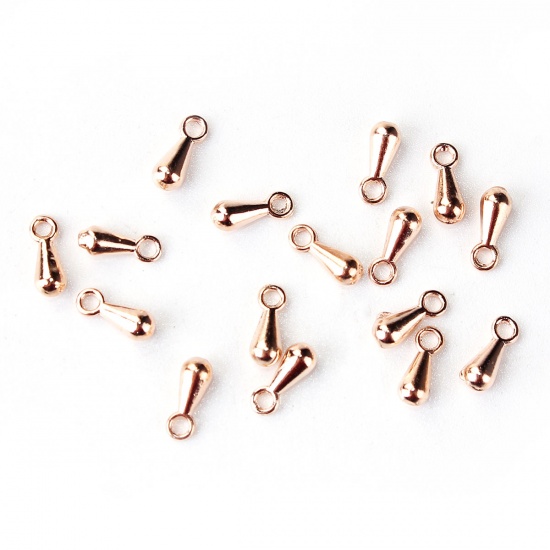 Picture of Zinc Based Alloy Extender Charms Drop Rose Gold 7mm( 2/8") x 3mm( 1/8"), 200 PCs