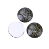 Picture of Glass Dome Seals Cabochon Round Flatback Black Constellation Pattern 25mm(1") Dia, 10 PCs