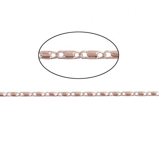 Picture of Copper DE Gaulle Chain Findings Rose Gold 5.5x1.6mm( 2/8" x 1/8"), 5 M