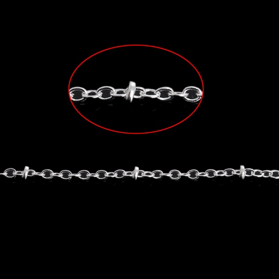 Изображение Латунь Замыкание Позолоченные Цепочкиарматуры Посеребренный 2x1.5мм, 10 Метров                                                                                                                                                                                