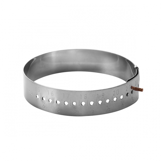 Picture of Aluminum Bracelet Wrist Measure Tools Round Silver Tone 23cm(9") long - 15cm(5 7/8") long, 1 Piece