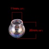 Image de Fiole Globe en Verre pour Boucle d'Oreille Collier 1 Trou Balle AB Couleur Transparent 20mm Dia, 4 Pcs