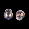 Bild von Transparent Glaskugel Flasche Für Ohrring Ring Halskette Einzeln Loch Rund AB Farbe 20mm D., 4 Stück