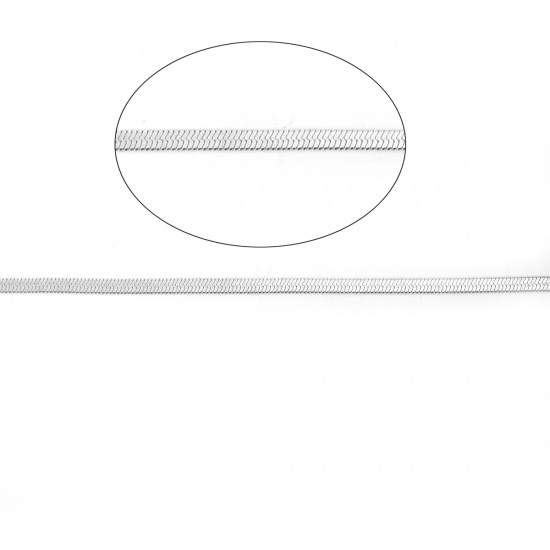 Bild von Edelstahl Schlangenkette Kette Silberfarbe 2.5mm, 3 Meter