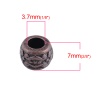 Picture of Zinc Based Alloy Spacer Beads Drum Antique Copper 7mm x 6mm, Hole: Approx 3.7mm, 100 PCs