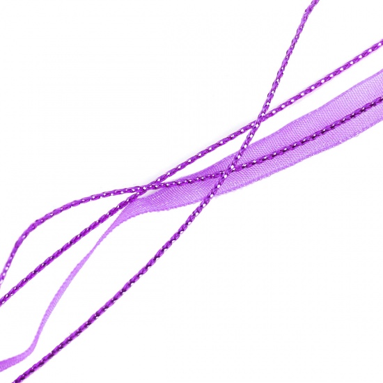 Immagine di Organza & Poliestere Stringa del CavoMultistrato Collana Colore Viola lunghezza:44cm 10 Pz