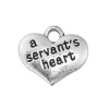 Изображение Цинковый Сплав Подвески Сердце Античное Серебро Сообщение " a servant's heart "Резные 16мм x 14мм, 10 ШТ