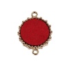 Picture of Zinc Based Alloy & PU Pendants Round Pink Gold Plated 17mm( 5/8") x 14mm( 4/8"), 10 PCs